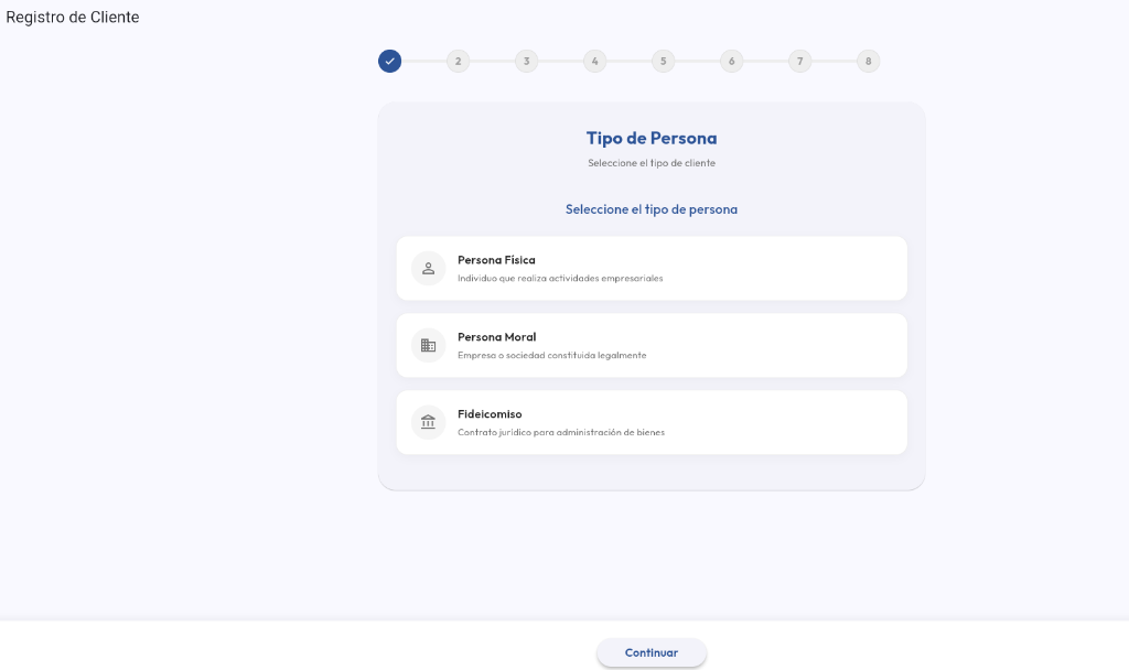 Formulario de Registro de Cliente KYC y Beneficiario Controlador